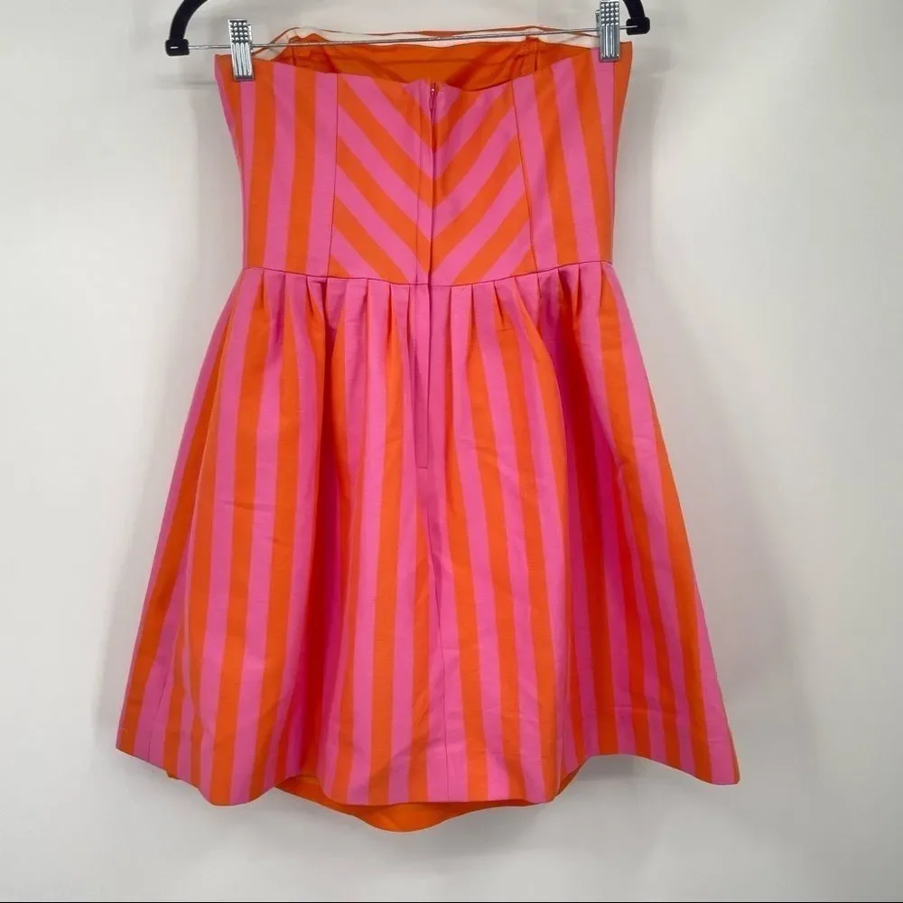 Lilly Pulitzer Pink & Orange Strapless A-Line Dress - Picture 8 of 9